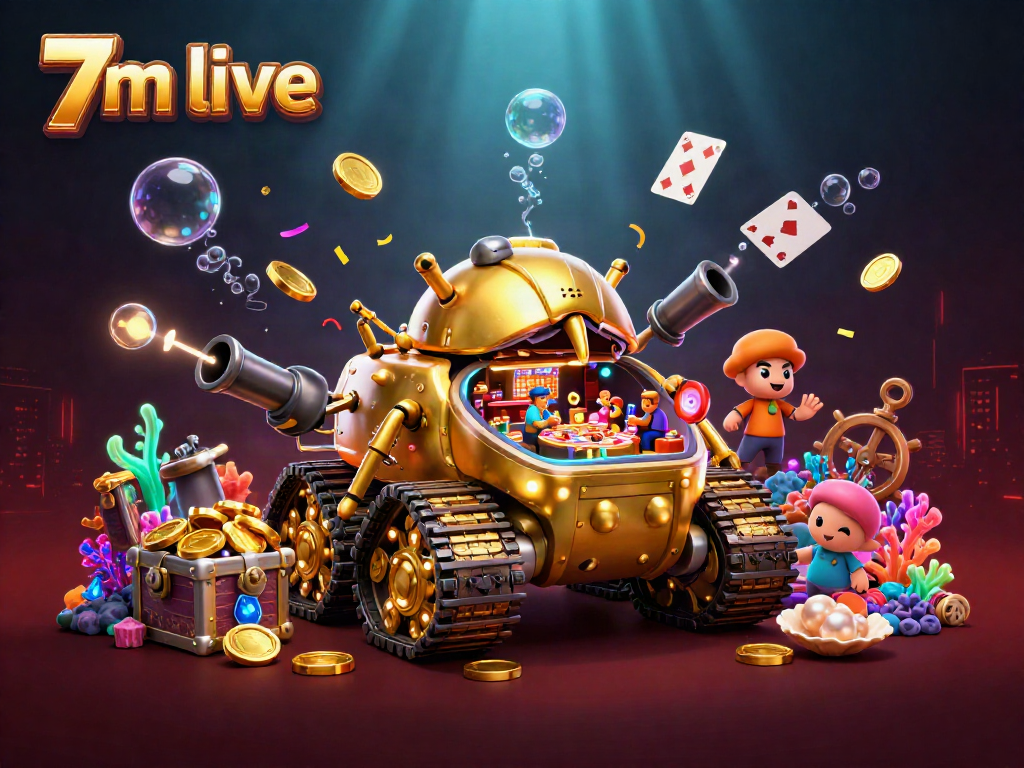 Experience exciting 7m live action in a vibrant casino-themed underwater scene.