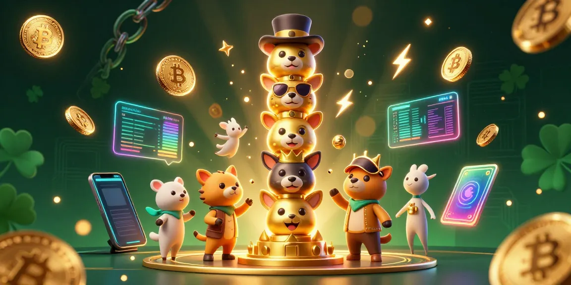 Join the excitement of s 8 with energetic casino-themed totem characters amidst crypto coins and vibrant visuals.