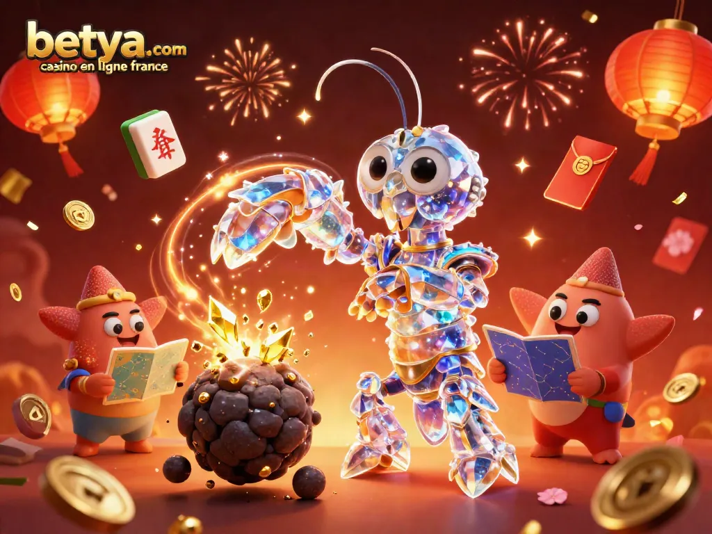 Experience winning vibes at betya.com casino en ligne france with vibrant 3D illustration of thrilling gameplay.