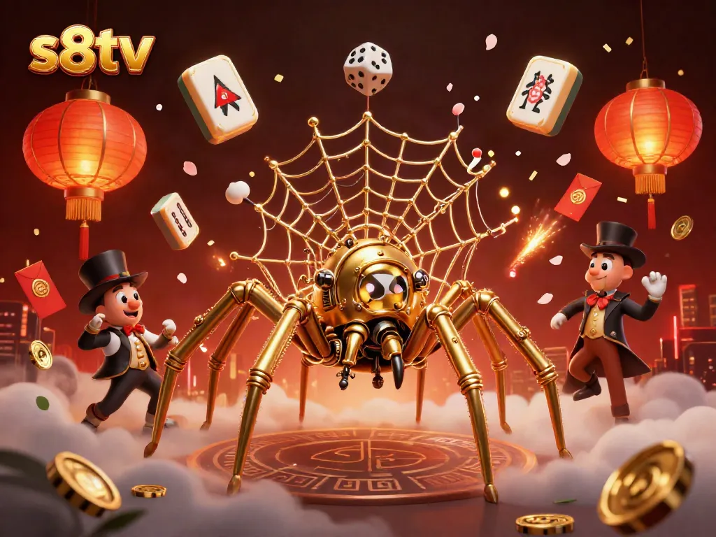 Engage with exciting s8tv gameplay featuring a dynamic steampunk spider theme and vibrant casino elements.